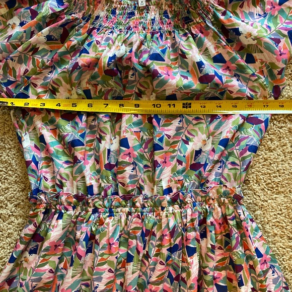 NSR Colorful Floral Women's midi Dress with flutter sleeves, size medium - Picture 9 of 10